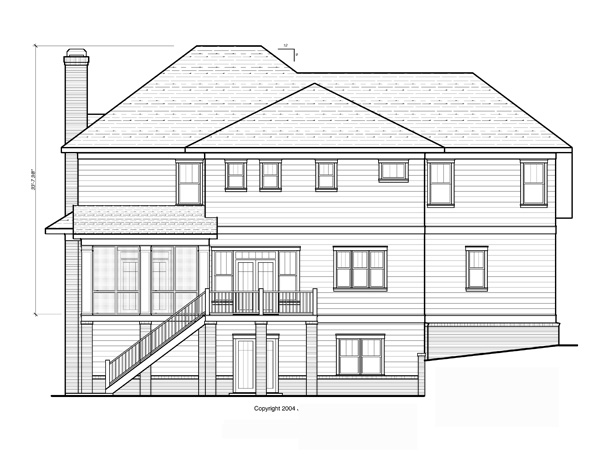 Rear Elevation image of HAMPTON House Plan